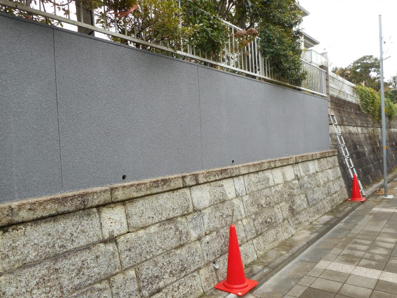 リフォーム施工中壁の石葺き塗装【49】横浜市青葉区I様