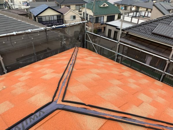 リフォーム施工中屋根重ね葺き、外壁塗装 【150】横浜市都筑区F様